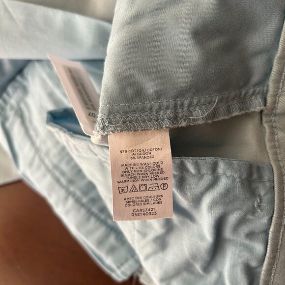 Ann Taylor Loft Embroidered Girlfriend Chino Pants - Light Blue, Size 6 - Picture 4 of 4